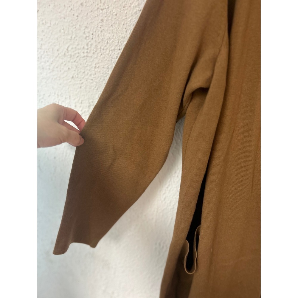 J. Jill Brown Wool Blend Longline Open Front Cardigan Sweater 2X Pockets - Picture 7 of 11
